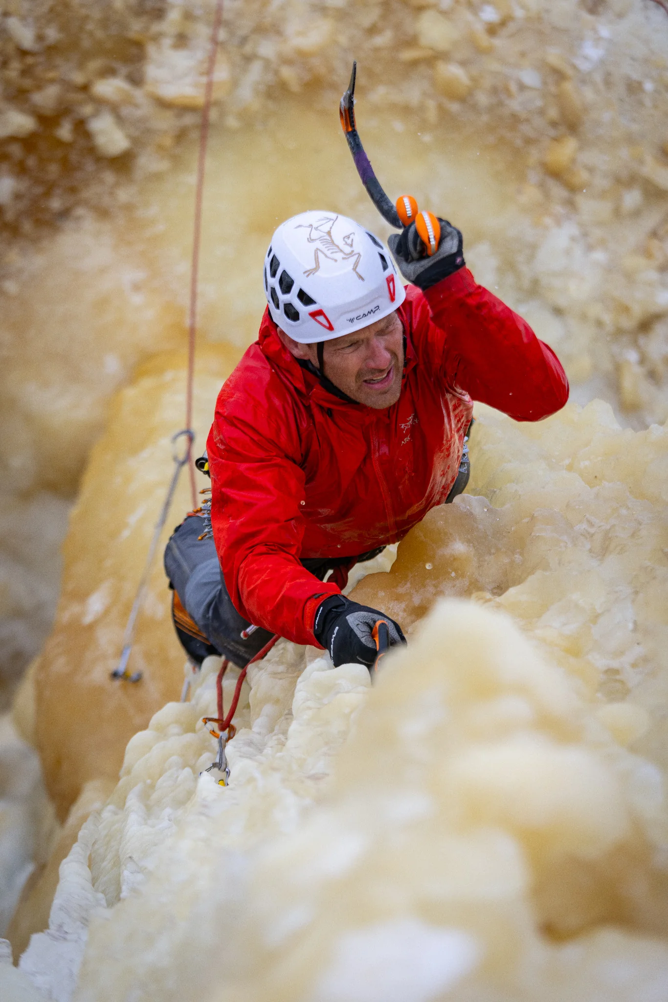 Jesse Huey climbing Resurrection.
